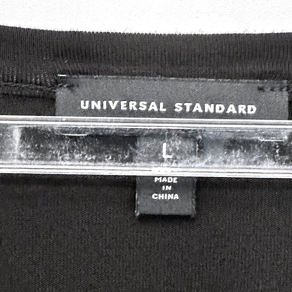 Universal Standard Lily Liquid Jersey V Neck Tee L 22/24 Black - Picture 4 of 8